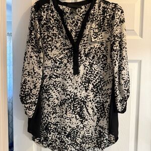 Lane Bryant Monochrome Abstract Blouse